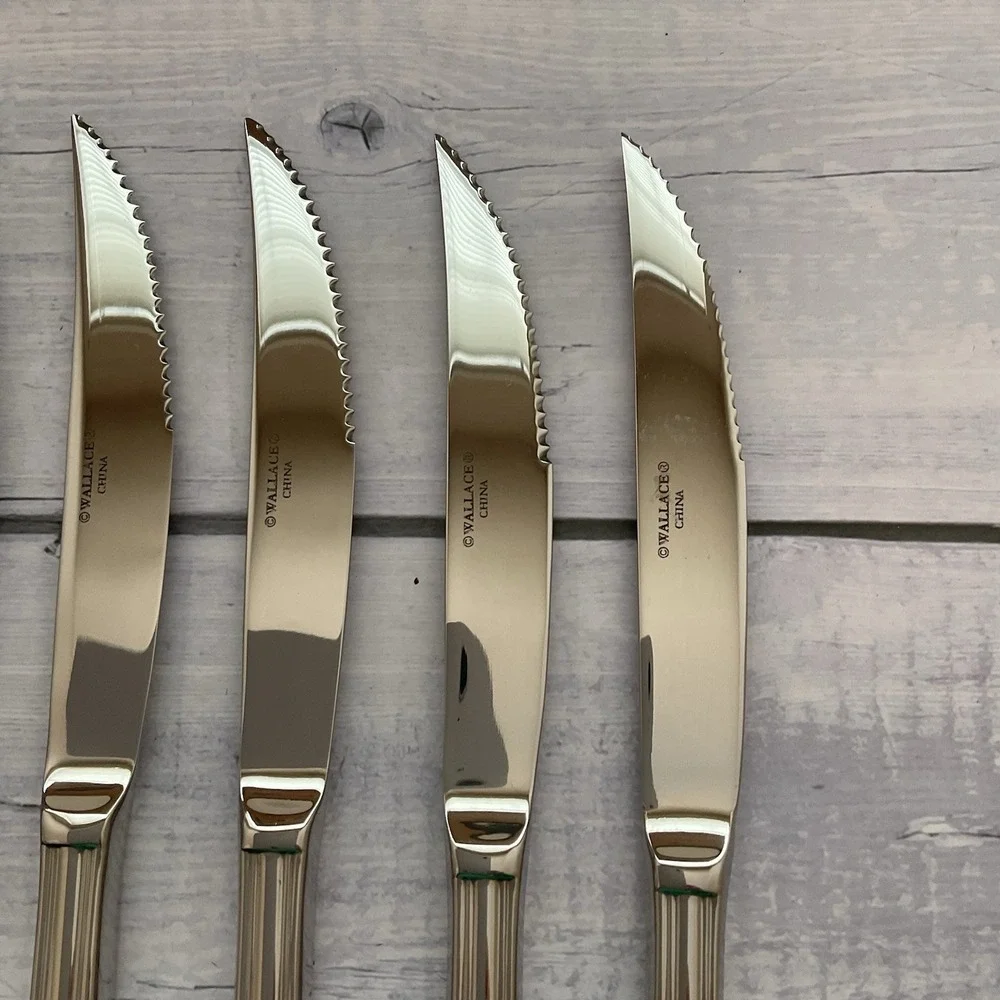 Wallace ARLINGTON Steak Knives Set Of 6 Stainless Steel Flatware #3